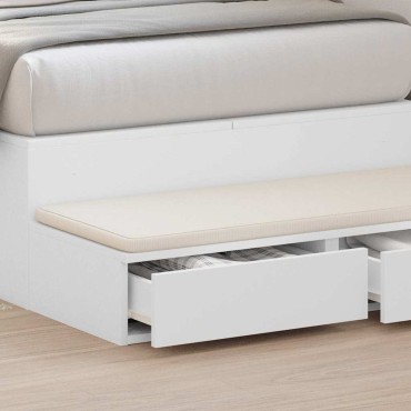 vidaXL Συρτάρια κρεβατιού Λευκό 100x36,5x16,5 εκ 1 τεμ.