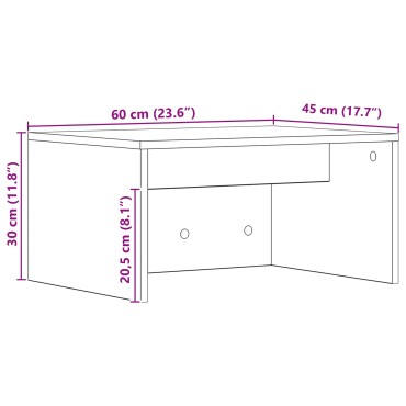 vidaXL Επιτοίχιο γραφείο Artisan Oak Επεξεργασμένο Ξύλο 60x45x30cm 1 τεμ.