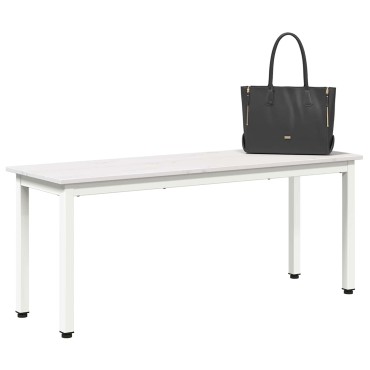vidaXL παγκάκι Λευκό 110x35x45cm Στερεά ξυλεία πεύκου