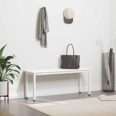 vidaXL παγκάκι Λευκό 110x35x45cm Στερεά ξυλεία πεύκου