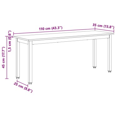 vidaXL παγκάκι Λευκό 110x35x45cm Στερεά ξυλεία πεύκου