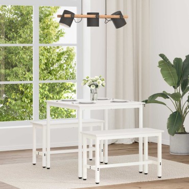 vidaXL Τραπεζαρία Λευκό 80x80x75cm Στερεά ξυλεία πεύκου 1 τεμ.