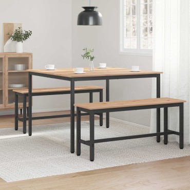 vidaXL Τραπεζαρία Φυσικό 110x110x75cm Στερεά ξυλεία πεύκου 1 τεμ.