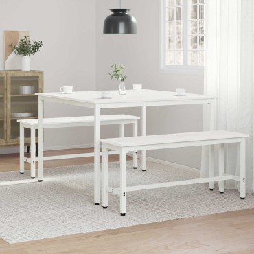 vidaXL Τραπεζαρία Λευκό 110x110x75cm Στερεά ξυλεία πεύκου 1 τεμ.