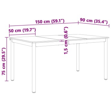 vidaXL Τραπεζαρία Λευκό 150x90x75cm Στερεά ξυλεία πεύκου 1 τεμ.