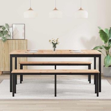 vidaXL Τραπεζαρία Φυσικό 180x90x75cm Στερεά ξυλεία πεύκου 1 τεμ.