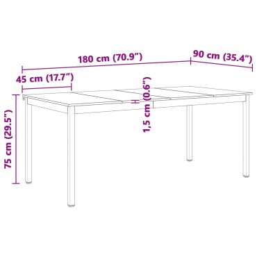 vidaXL Τραπεζαρία Λευκό 180x90x75cm Στερεά ξυλεία πεύκου 1 τεμ.
