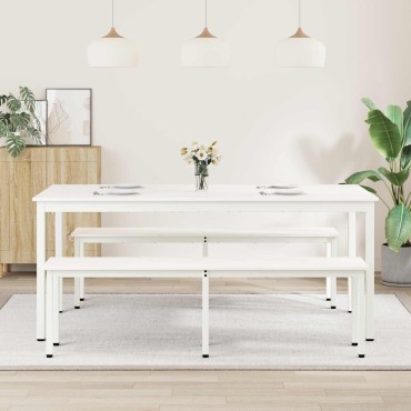 vidaXL Τραπεζαρία Λευκό 180x90x75cm Στερεά ξυλεία πεύκου 1 τεμ.
