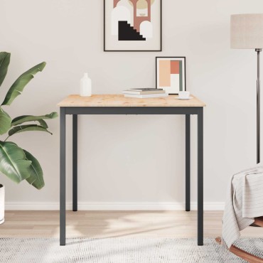 vidaXL Τραπέζι μπαρ Φυσικό 110x110x105cm Στερεά ξυλεία πεύκου 1 τεμ.