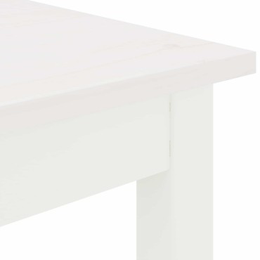 vidaXL Τραπέζι μπαρ Λευκό 110x110x105cm Στερεά ξυλεία πεύκου 1 τεμ.