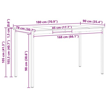 vidaXL Τραπέζι μπαρ Λευκό 180x90x105cm Στερεά ξυλεία πεύκου 1 τεμ.
