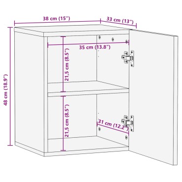 vidaXL Κρεμαστό Ντουλάπι Μπάνιου με ράφι Λευκό 38x33x48 εκ