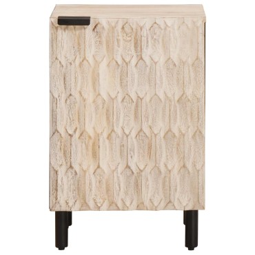 vidaXL Ντουλάπι Μπάνιου Λευκό 38x33x58cm Στερεό ξύλο μάνγκο