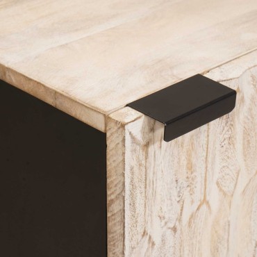 vidaXL Ντουλάπι Μπάνιου Λευκό 38x33x58cm Στερεό ξύλο μάνγκο