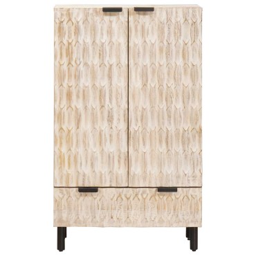 vidaXL Highboard με πόρτα Λευκό Φινίρισμα Καθαρισμού 60x33x100cm