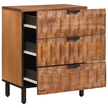 vidaXL Κομοδίνο με συρτάρι Καφέ 50x33x62cm Στερεό ξύλο μάνγκο 1 τεμ.