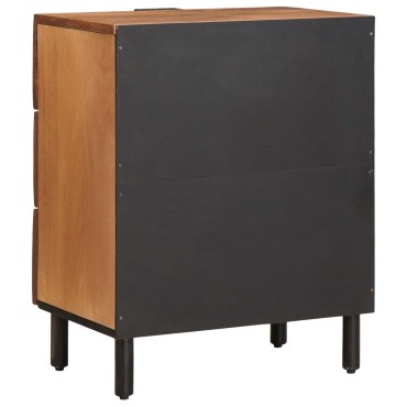 vidaXL Κομοδίνο με συρτάρι Καφέ 50x33x62cm Στερεό ξύλο μάνγκο 1 τεμ.
