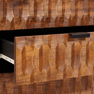 vidaXL Κομοδίνο με συρτάρι Καφέ 50x33x62cm Στερεό ξύλο μάνγκο 1 τεμ.