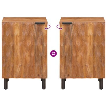 vidaXL Ντουλάπι Μπάνιου Καφέ 38x33x58cm Στερεό ξύλο μάνγκο