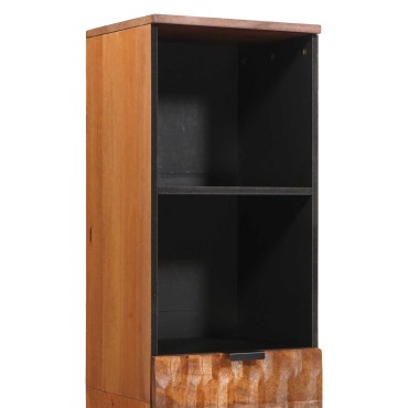 vidaXL Ντουλάπι Μπάνιου Καφέ 38x33x160cm Στερεό ξύλο μάνγκο