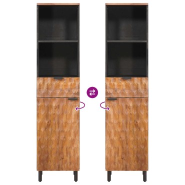 vidaXL Ντουλάπι Μπάνιου Καφέ 38x33x160cm Στερεό ξύλο μάνγκο