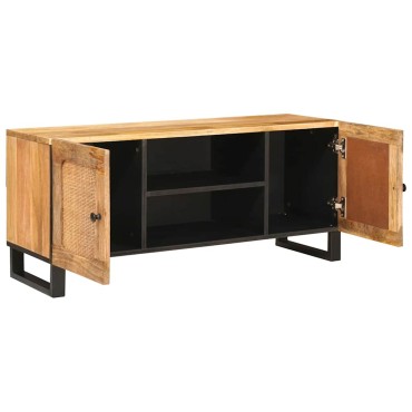 vidaXL Ντουλάπι TV με ράφι Καφέ 105x33x46cm Στερεό ξύλο μάνγκο 1 τεμ.