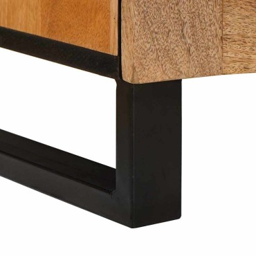 vidaXL Κομοδίνο 2 τεμ. Φυσικό 40x33x46cm Στερεό ξύλο μάνγκο