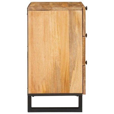 vidaXL Κομοδίνο με συρτάρι Φυσικό 50x33x62cm Στερεό ξύλο μάνγκο 1 τεμ.
