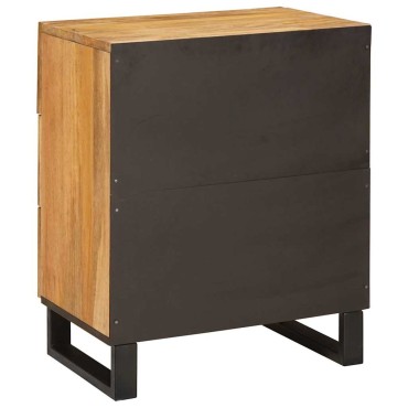 vidaXL Κομοδίνο με συρτάρι Φυσικό 50x33x62cm Στερεό ξύλο μάνγκο 1 τεμ.
