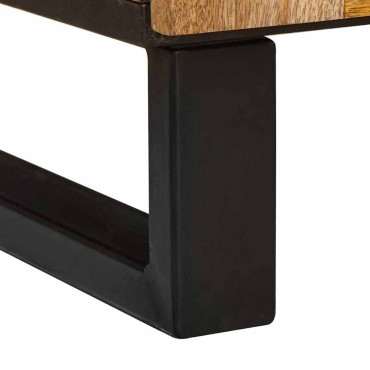 vidaXL Κομοδίνο με συρτάρι Φυσικό 50x33x62cm Στερεό ξύλο μάνγκο 1 τεμ.
