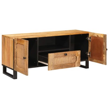 vidaXL Ντουλάπι TV με πόρτα Καφέ 105x33x46cm Στερεό ξύλο μάνγκο 1 τεμ.