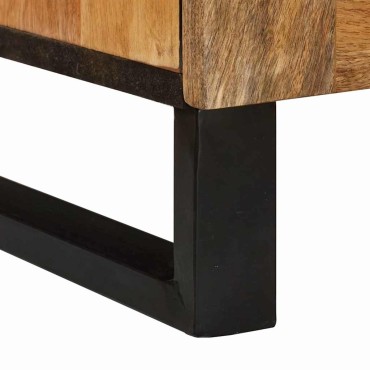 vidaXL Ντουλάπι TV Καφέ 105x33x46cm Στερεό ξύλο μάνγκο 1 τεμ.