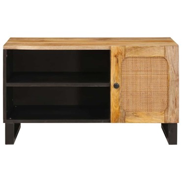 vidaXL Ντουλάπι TV Καφέ 80x33x46cm Στερεό ξύλο μάνγκο 1 τεμ.