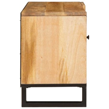 vidaXL Ντουλάπι TV Καφέ 80x33x46cm Στερεό ξύλο μάνγκο 1 τεμ.
