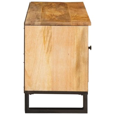 vidaXL Ντουλάπι TV με συρτάρι Καφέ 100x33x46cm Στερεό ξύλο μάνγκο 1 τεμ.