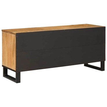 vidaXL Ντουλάπι TV με συρτάρι Καφέ 100x33x46cm Στερεό ξύλο μάνγκο 1 τεμ.