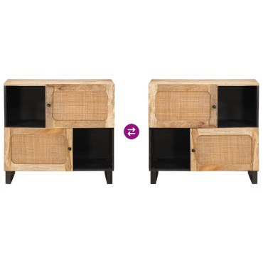 vidaXL Πλαϊνό γραφείο Καφέ 80x33x75cm Στερεό ξύλο μάνγκο