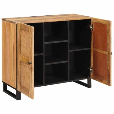 vidaXL Highboard με αποθήκευση Καφέ 90x33x75cm Στερεό ξύλο μάνγκο