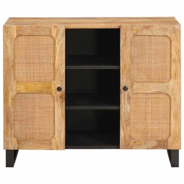 vidaXL Highboard με αποθήκευση Καφέ 90x33x75cm Στερεό ξύλο μάνγκο