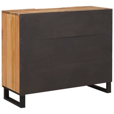 vidaXL Highboard με αποθήκευση Καφέ 90x33x75cm Στερεό ξύλο μάνγκο