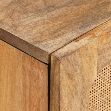 vidaXL Highboard με αποθήκευση Καφέ 90x33x75cm Στερεό ξύλο μάνγκο