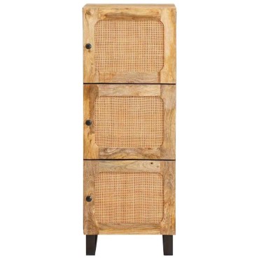 vidaXL Highboard με συρτάρι Καφέ 40x33x110cm Στερεό ξύλο μάνγκο