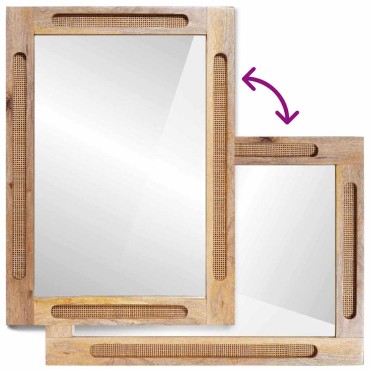 vidaXL Καθρέφτης Μπάνιου Καφέ 50x2,5x70cm Στερεό ξύλο μάνγκο