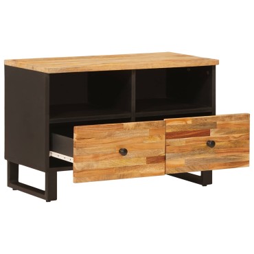 vidaXL Ντουλάπι TV Καφέ 70x33x46cm Στερεό ξύλο μάνγκο 1 τεμ.