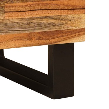 vidaXL Ντουλάπι TV Καφέ 70x33x46cm Στερεό ξύλο μάνγκο 1 τεμ.