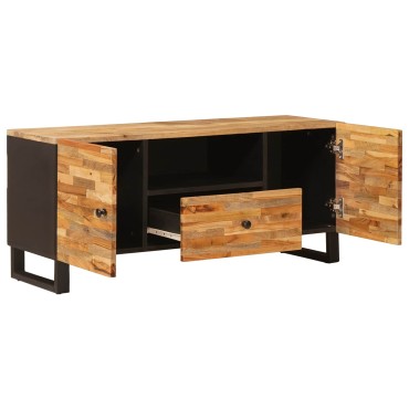 vidaXL Ντουλάπι TV με ράφι Καφέ 105x33x46cm Στερεό ξύλο μάνγκο 1 τεμ.