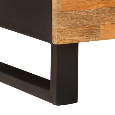 vidaXL Ντουλάπι TV Καφέ 105x33x46cm Στερεό ξύλο μάνγκο 1 τεμ.