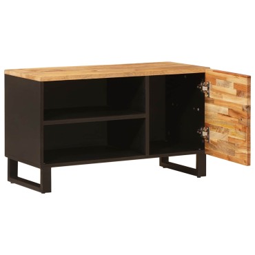 vidaXL Ντουλάπι TV με ράφι Καφέ 80x33x46cm Στερεό ξύλο μάνγκο 1 τεμ.