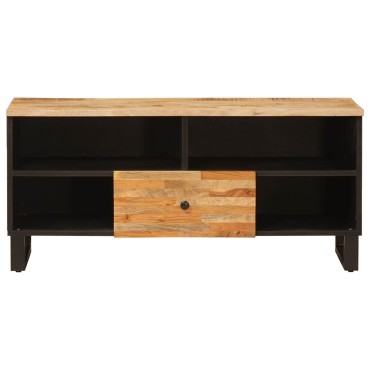 vidaXL Ντουλάπι TV Καφέ 100x33x46cm Στερεό ξύλο μάνγκο 1 τεμ.