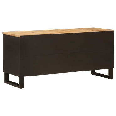 vidaXL Ντουλάπι TV Καφέ 100x33x46cm Στερεό ξύλο μάνγκο 1 τεμ.